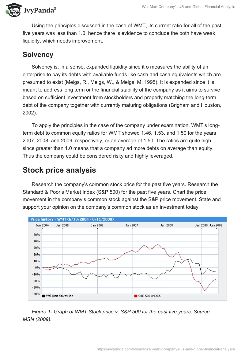 Wal-Mart Company's US and Global Financial Analysis. Page 5