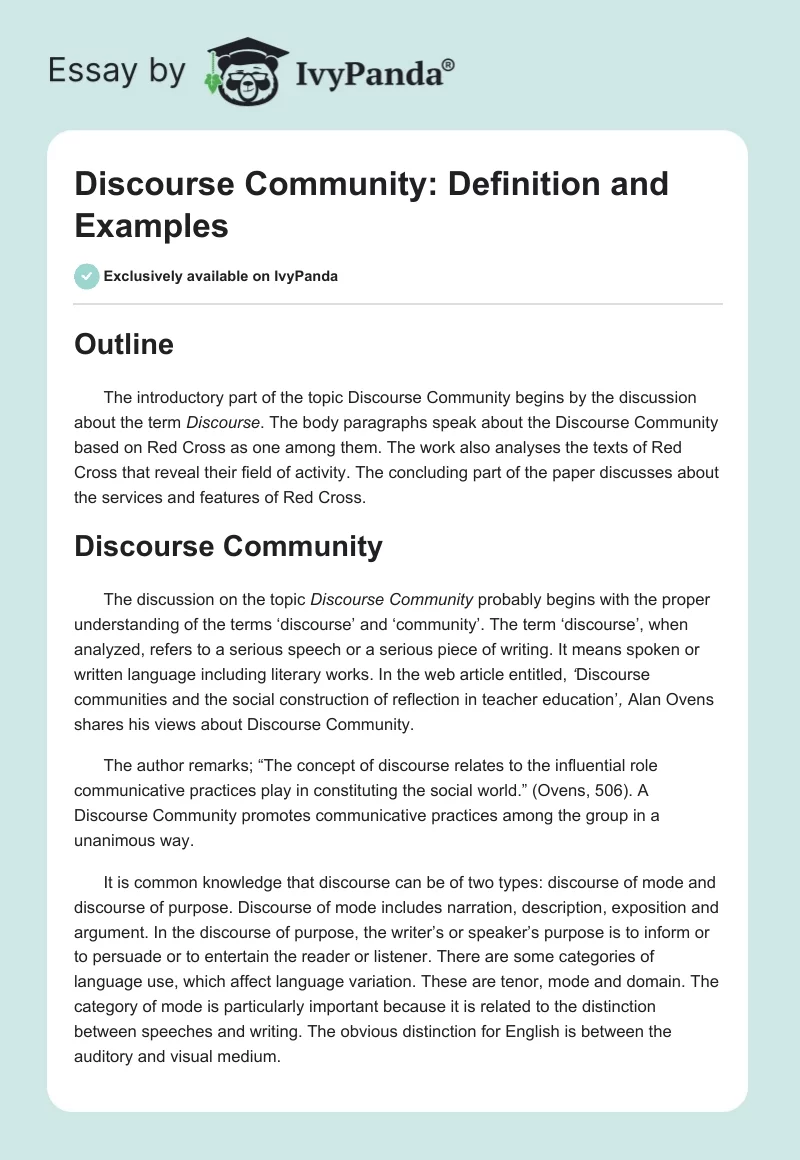 Discourse Community: Definition and Examples. Page 1