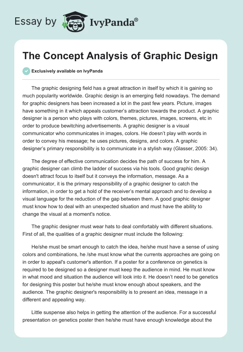 The Concept Analysis of Graphic Design. Page 1