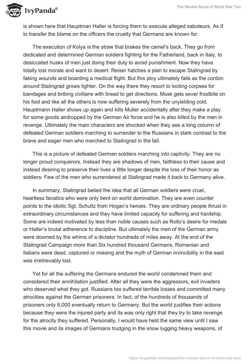 The Influence of the Second World War on the 20th and 21st Centuries' Cinema. Page 4