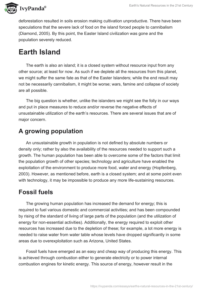 Earth's Natural Resources in the 21st Century. Page 2