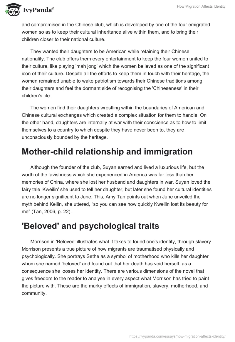 How Migration Affects Identity. Page 2