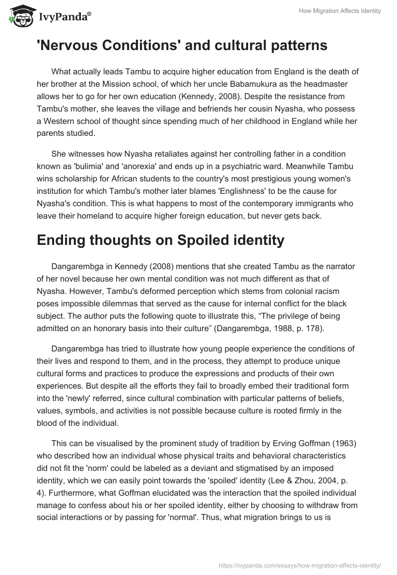 How Migration Affects Identity. Page 4