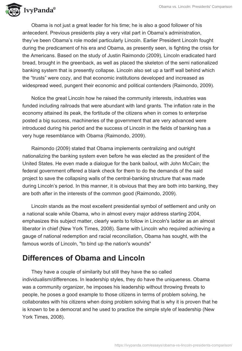 Obama vs. Lincoln: Presidents' Comparison. Page 4