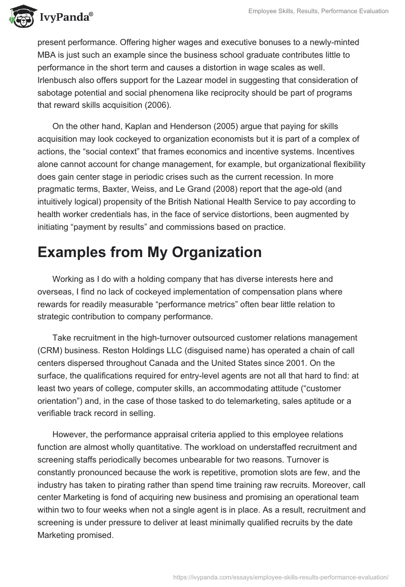 Employee Skills, Results, Performance Evaluation. Page 2