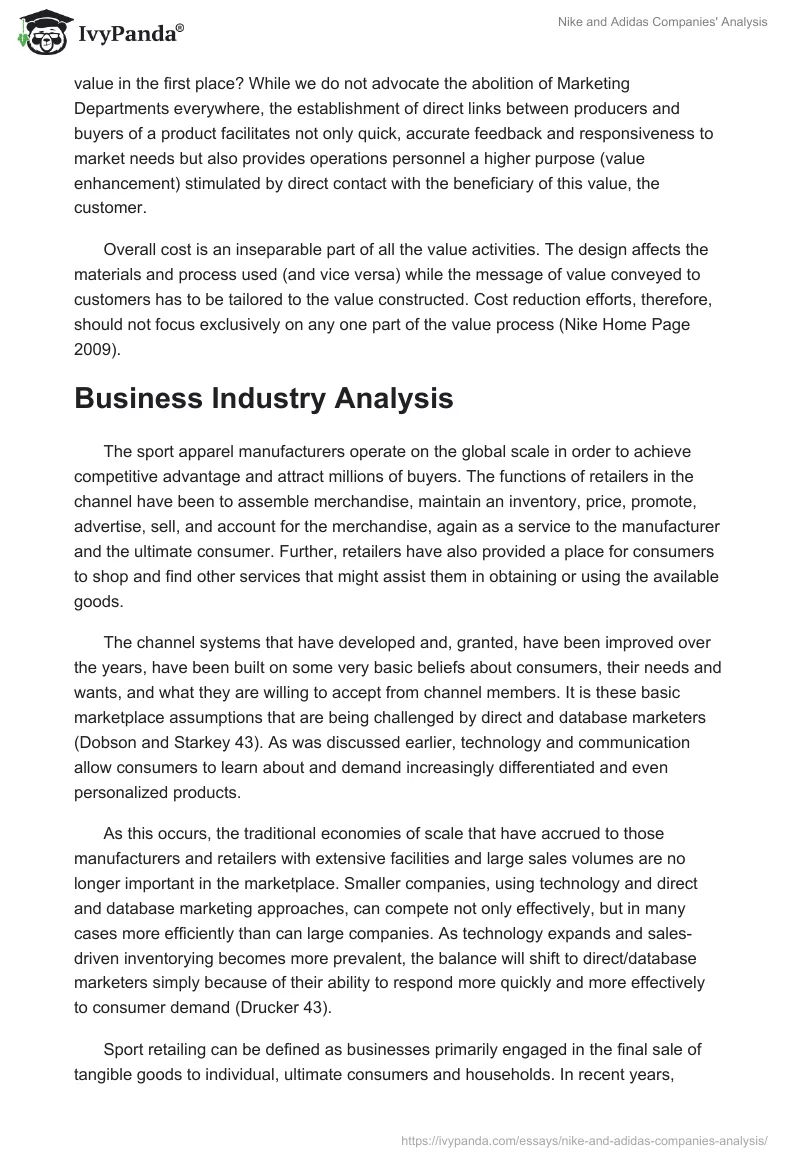 Nike and Adidas Companies' Analysis. Page 2