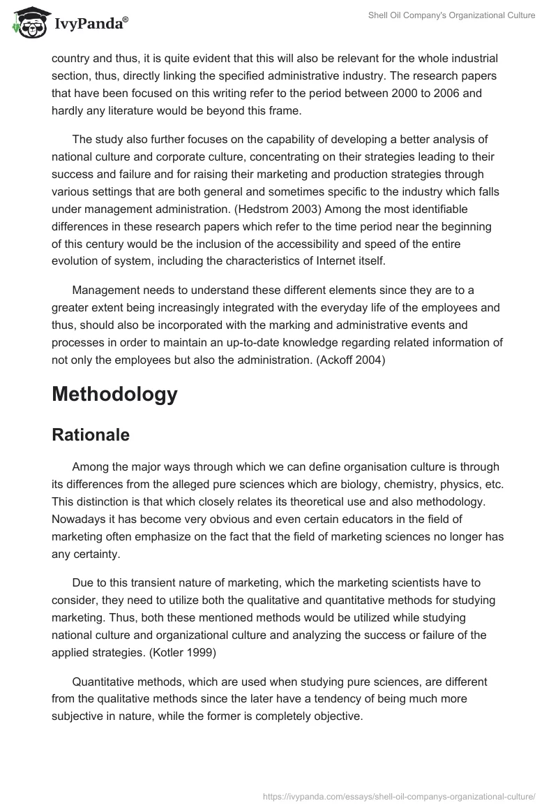 Shell Oil Company's Organizational Culture. Page 4