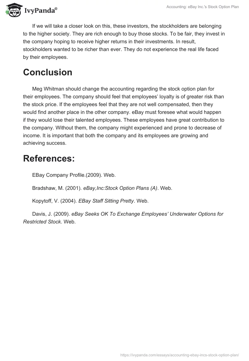 Accounting: eBay Inc.'s Stock Option Plan. Page 3