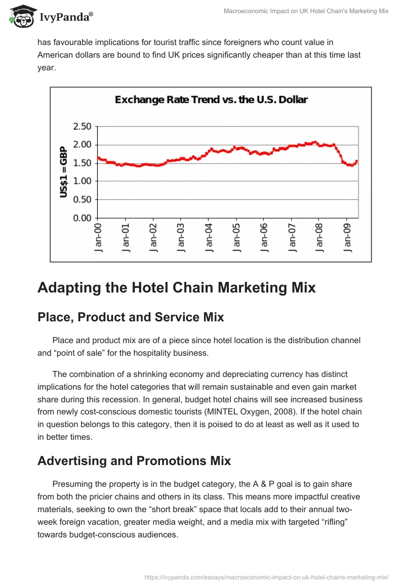 Macroeconomic Impact on UK Hotel Chain's Marketing Mix. Page 2