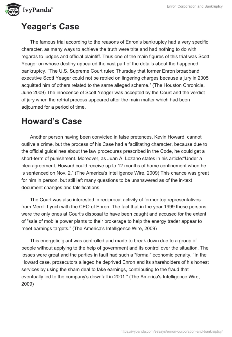 Enron Corporation and Bankruptcy. Page 2