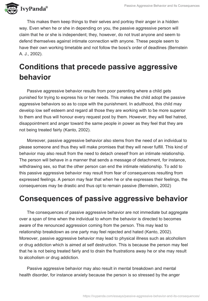 Passive Aggressive Behavior and Its Consequences. Page 2