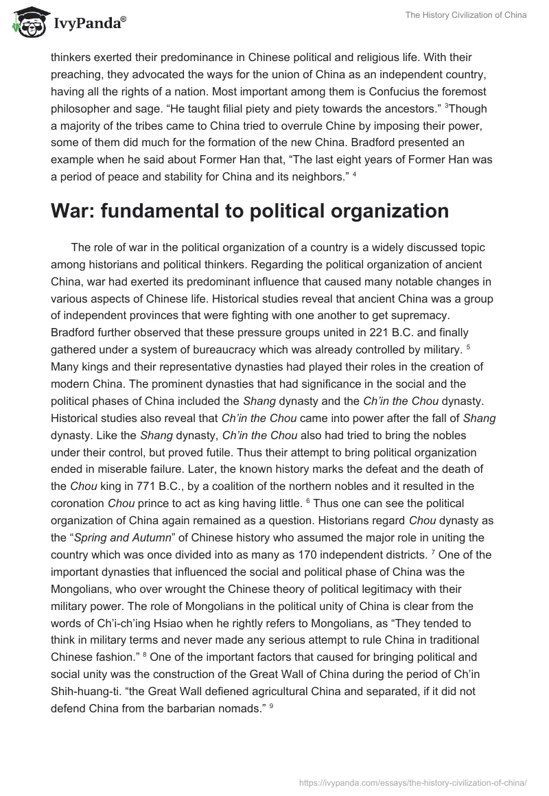 The History Civilization of China. Page 2