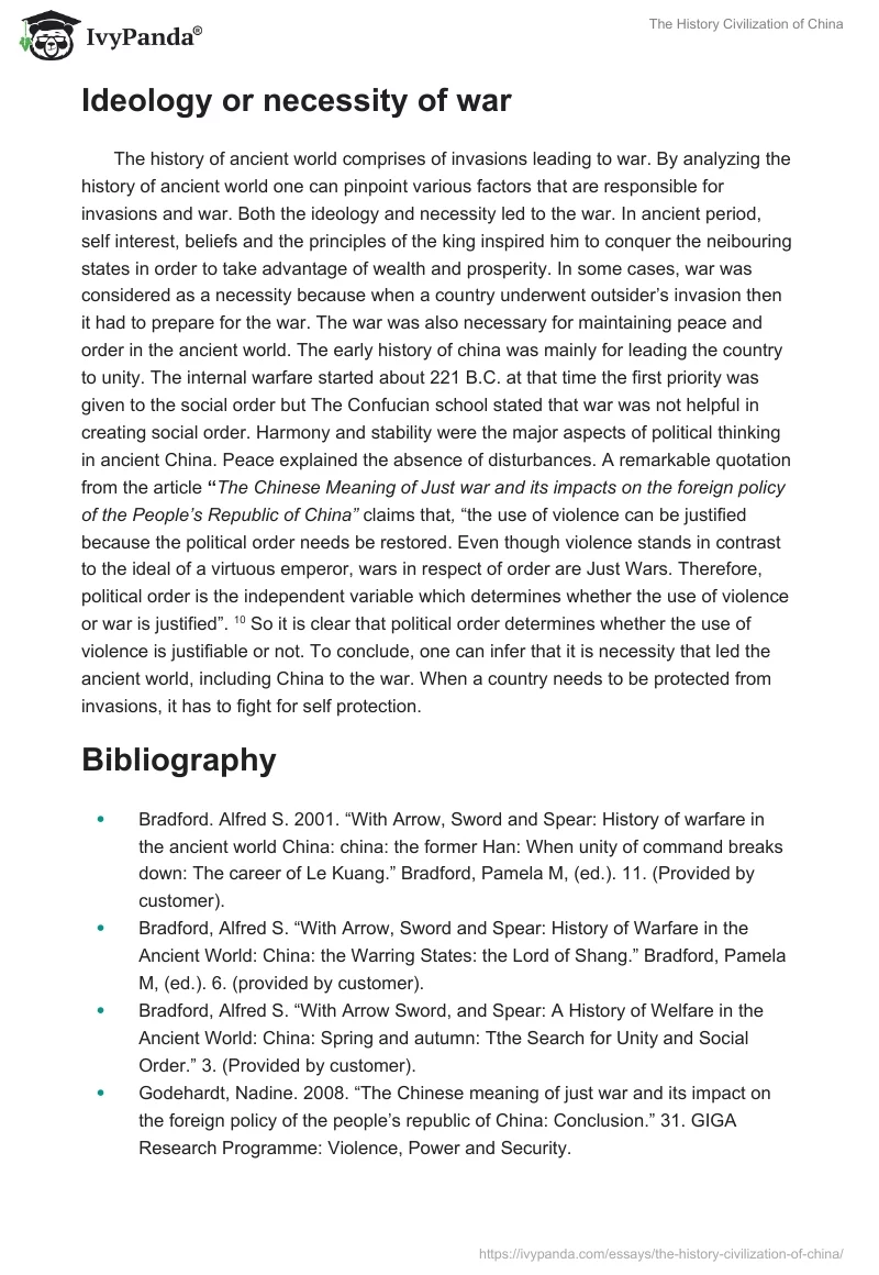 The History Civilization of China. Page 3
