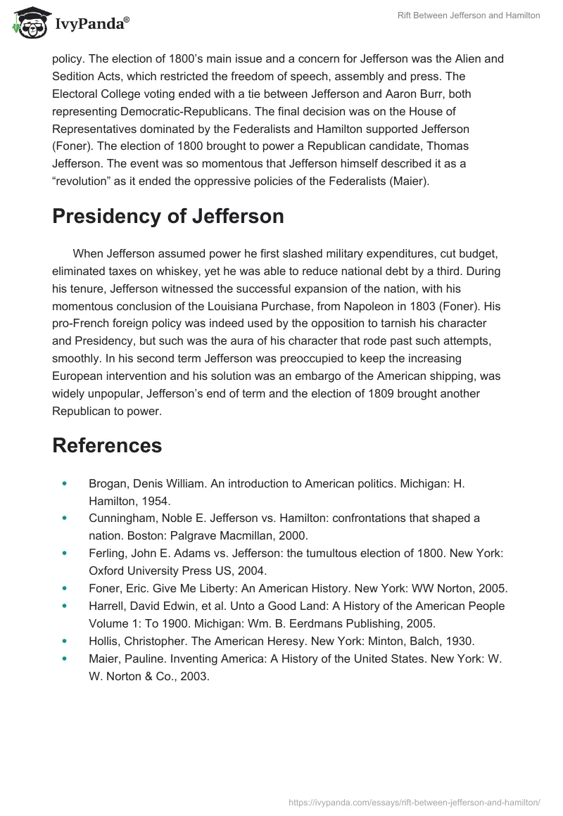 Rift Between Jefferson and Hamilton. Page 2