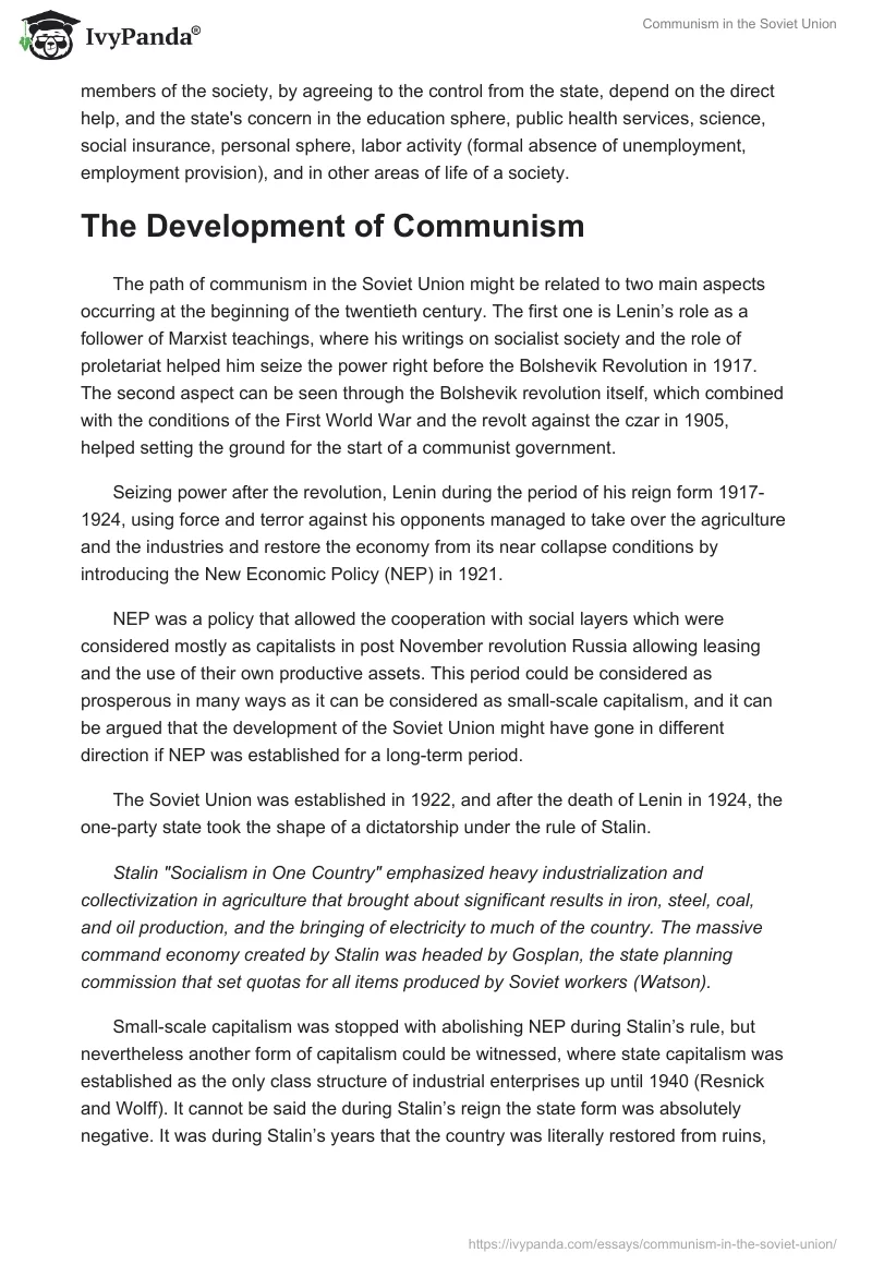 Communism in the Soviet Union. Page 2
