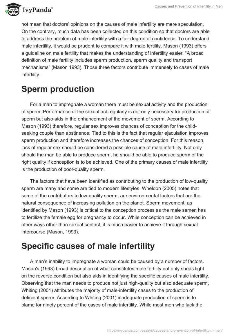 Causes and Prevention of Infertility in Men. Page 2
