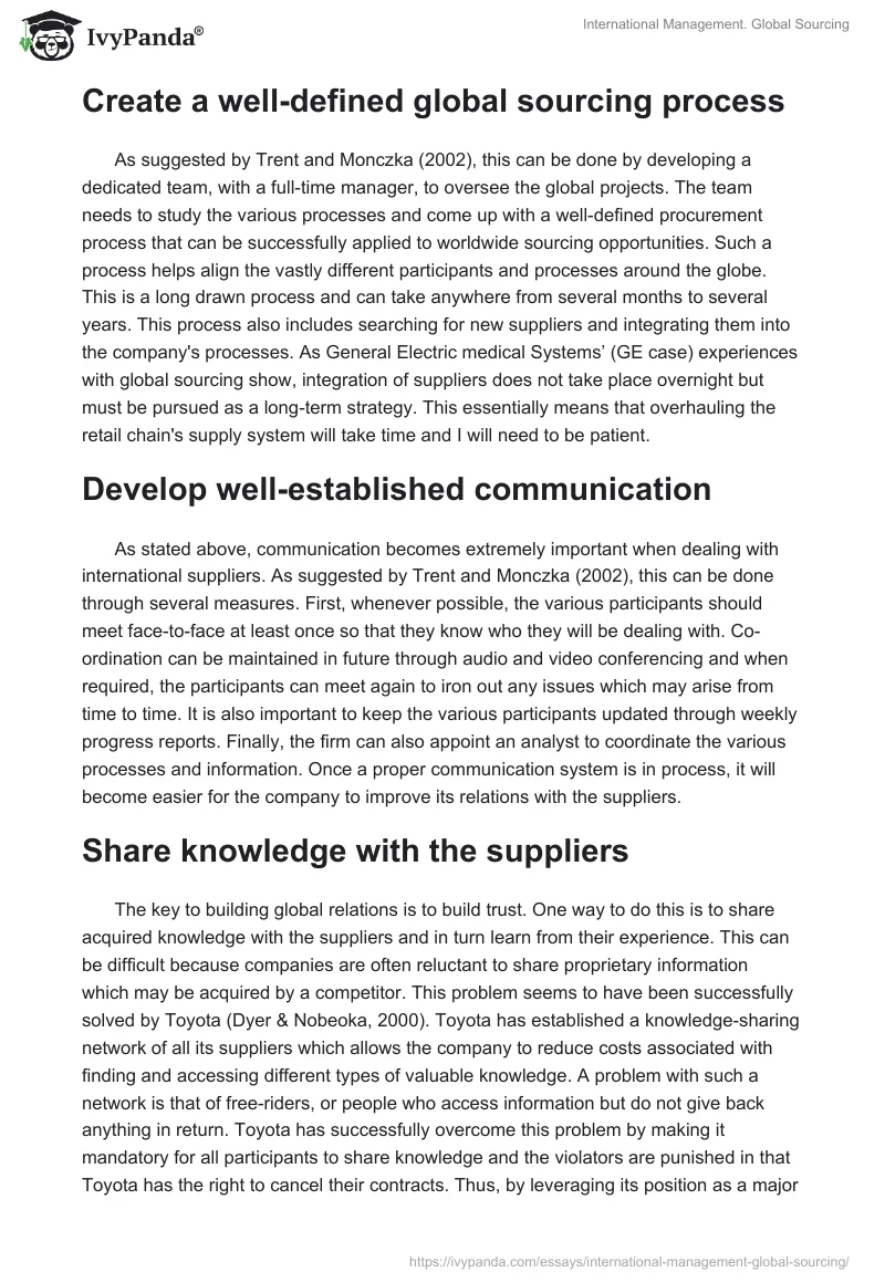 International Management. Global Sourcing. Page 3