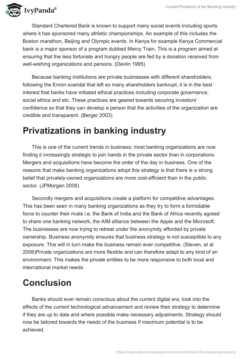 Current Problems of the Banking Industry. Page 3