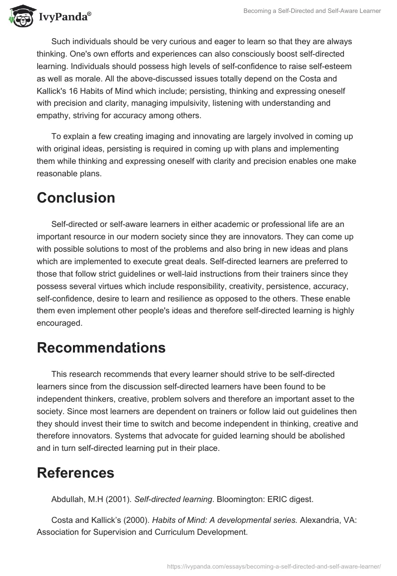 Becoming a Self-Directed and Self-Aware Learner. Page 4