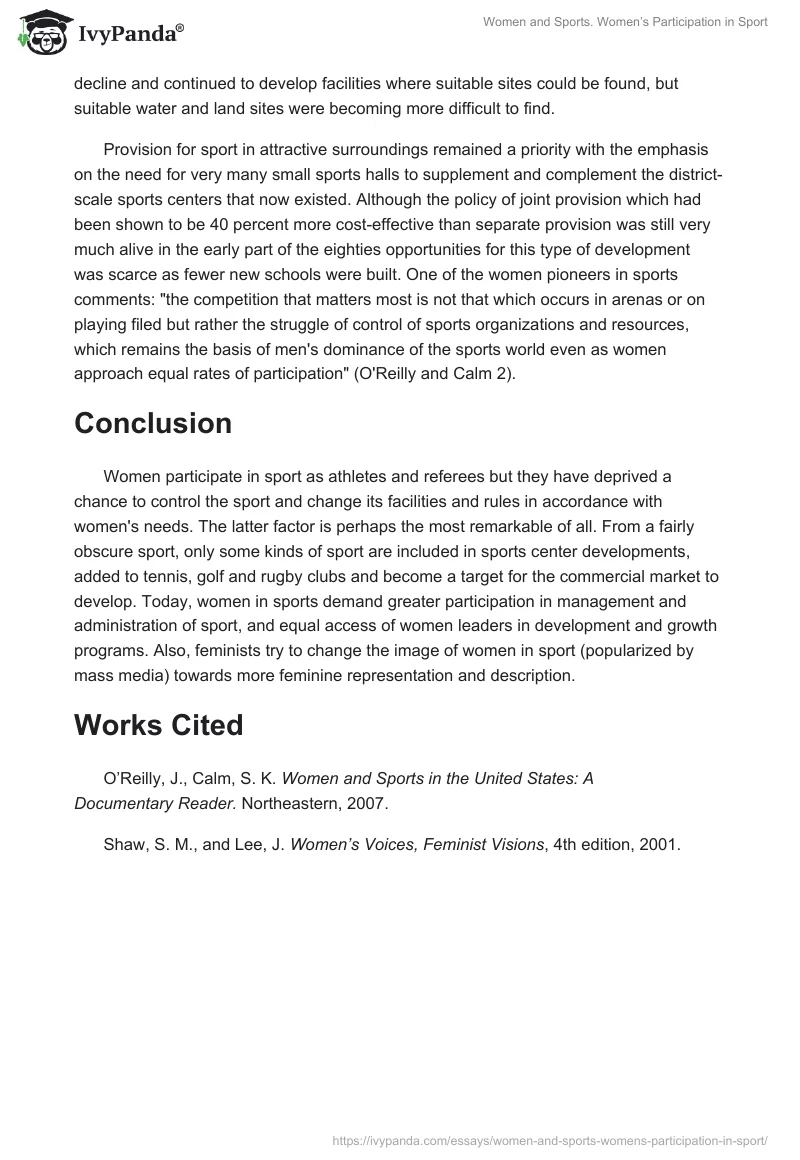 Women and Sports. Women’s Participation in Sport. Page 2