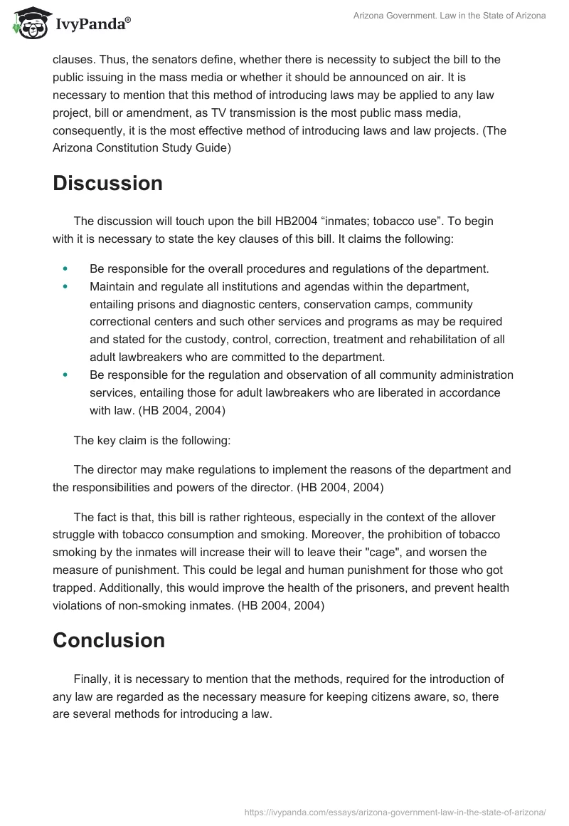 Arizona Government. Law in the State of Arizona. Page 2