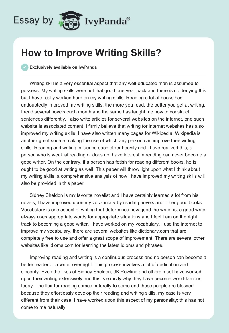 How to Improve Writing Skills?. Page 1