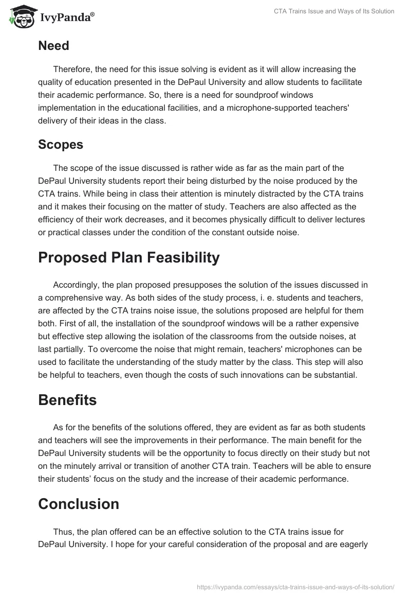 CTA Trains Issue and Ways of Its Solution. Page 2