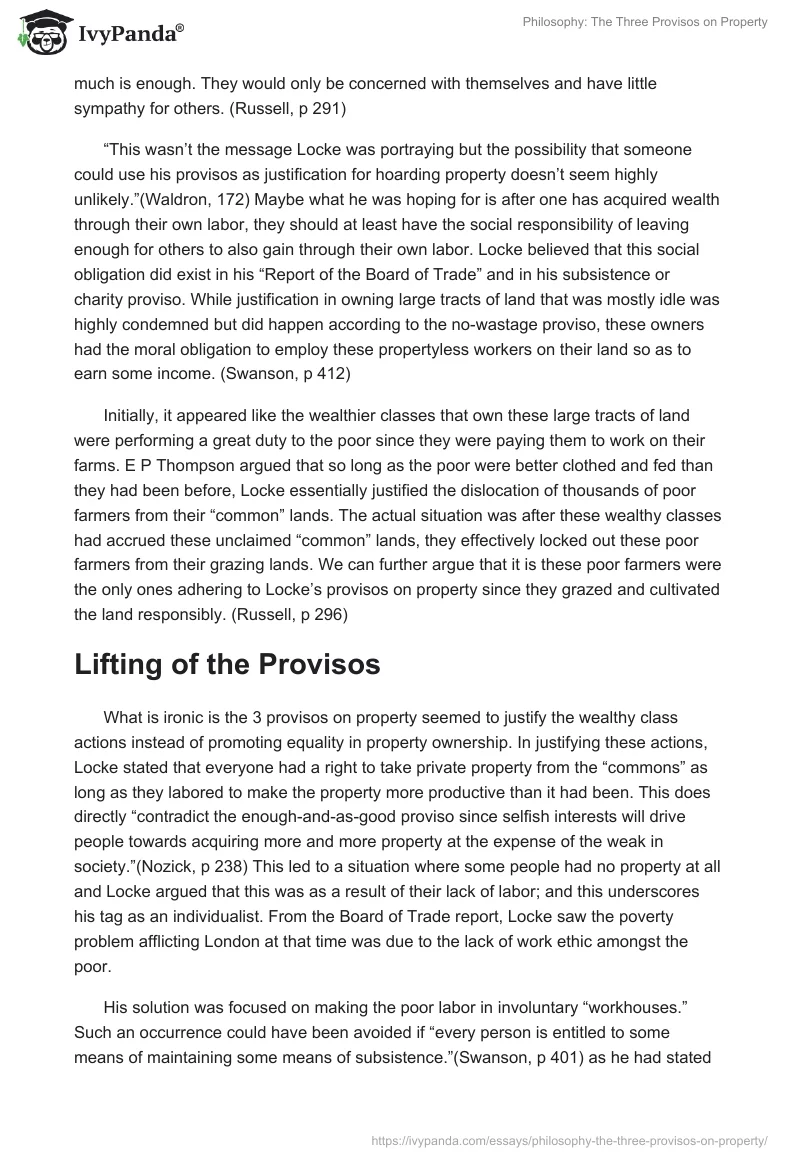 Philosophy: The Three Provisos on Property. Page 4