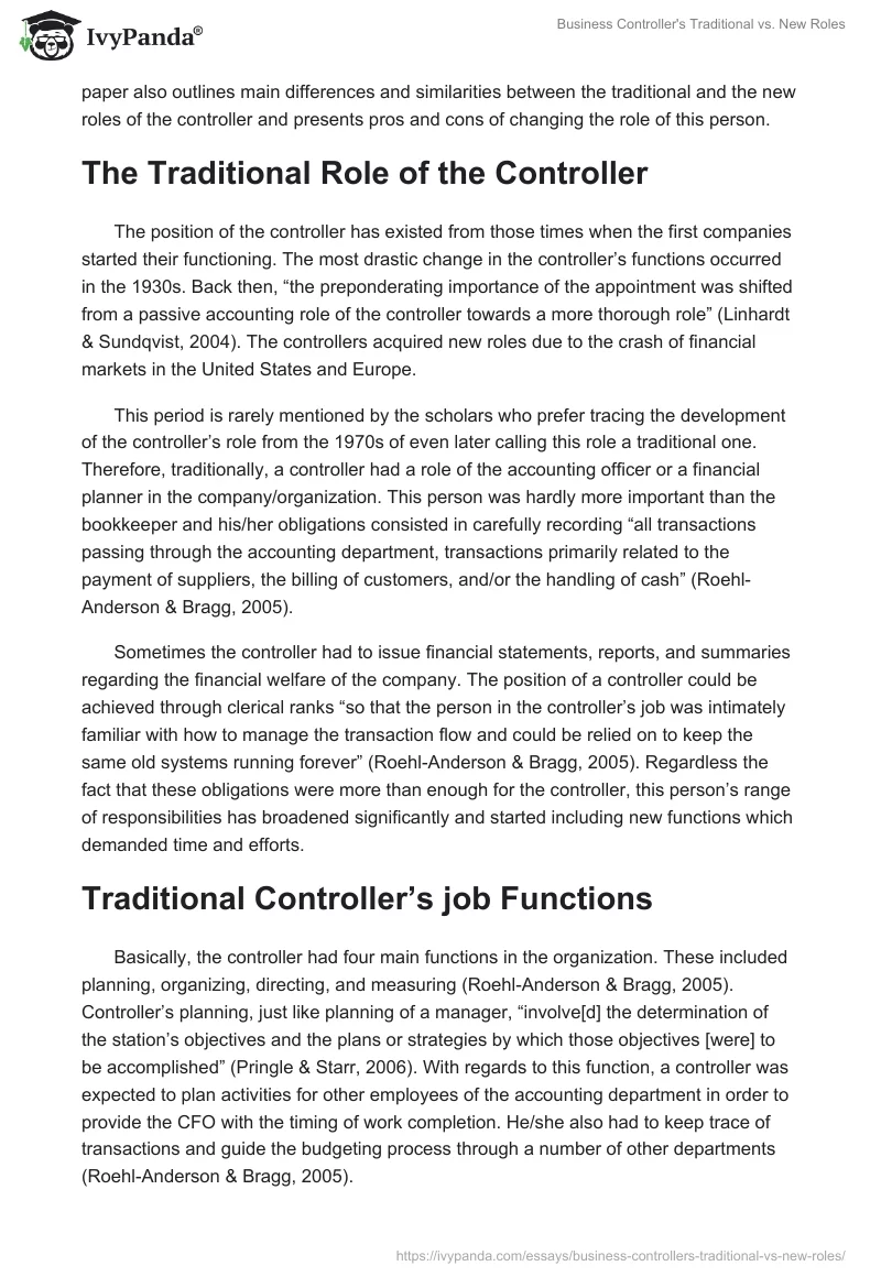 Business Controller's Traditional vs. New Roles. Page 2