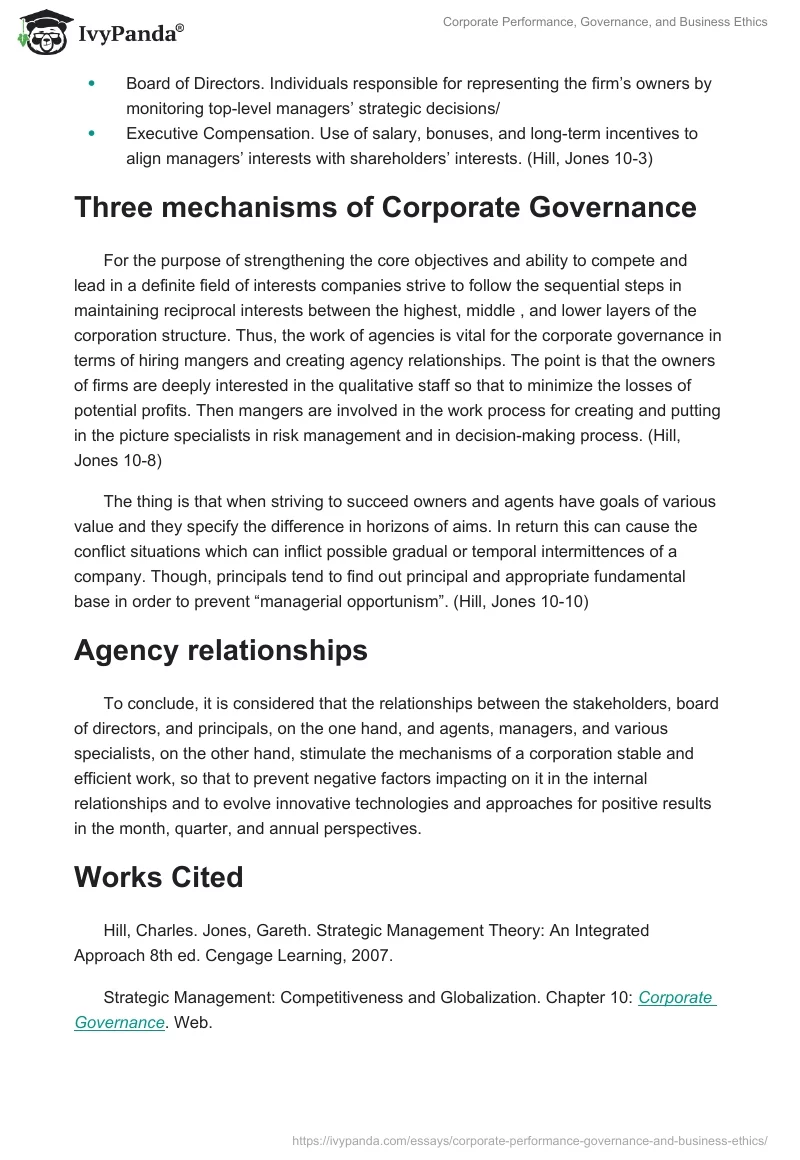 Corporate Performance, Governance, and Business Ethics. Page 2
