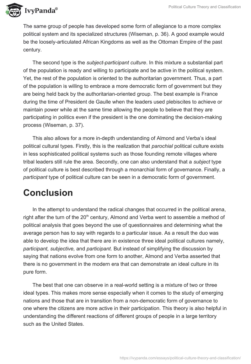 Political Culture Theory and Classification. Page 3
