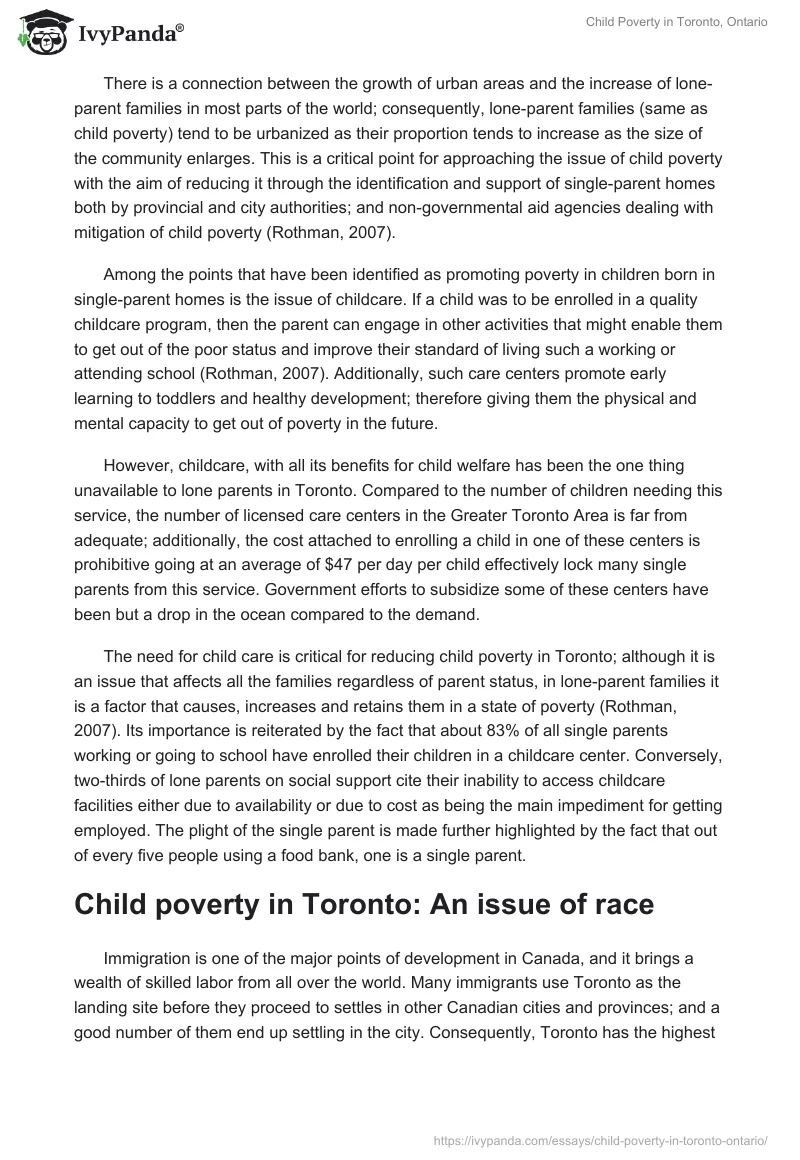 Child Poverty in Toronto, Ontario. Page 3