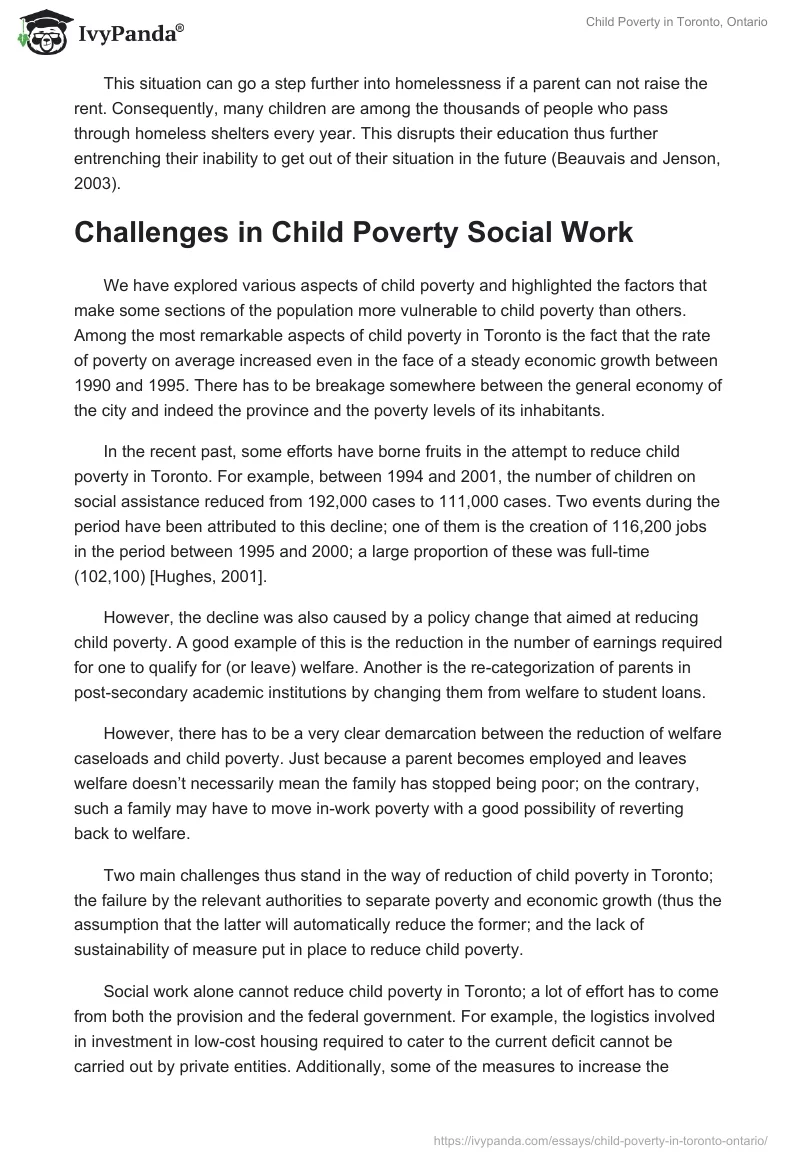 Child Poverty in Toronto, Ontario. Page 5