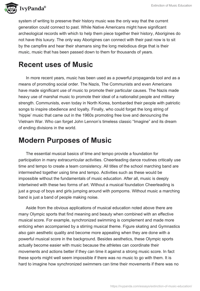 Extinction of Music Education. Page 3