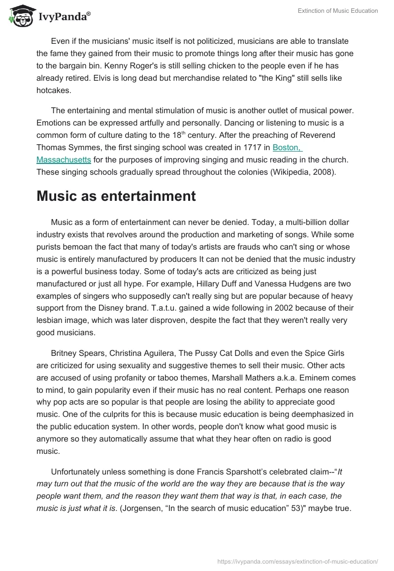 Extinction of Music Education. Page 5