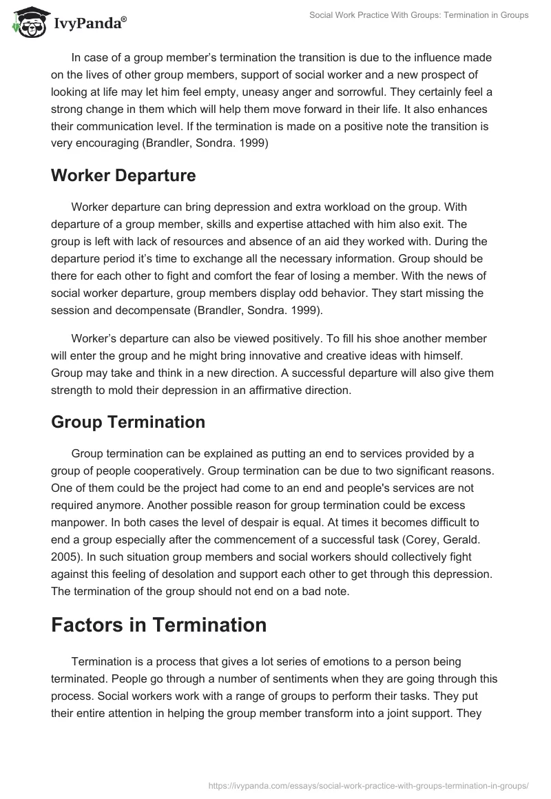 Social Work Practice With Groups: Termination in Groups. Page 2