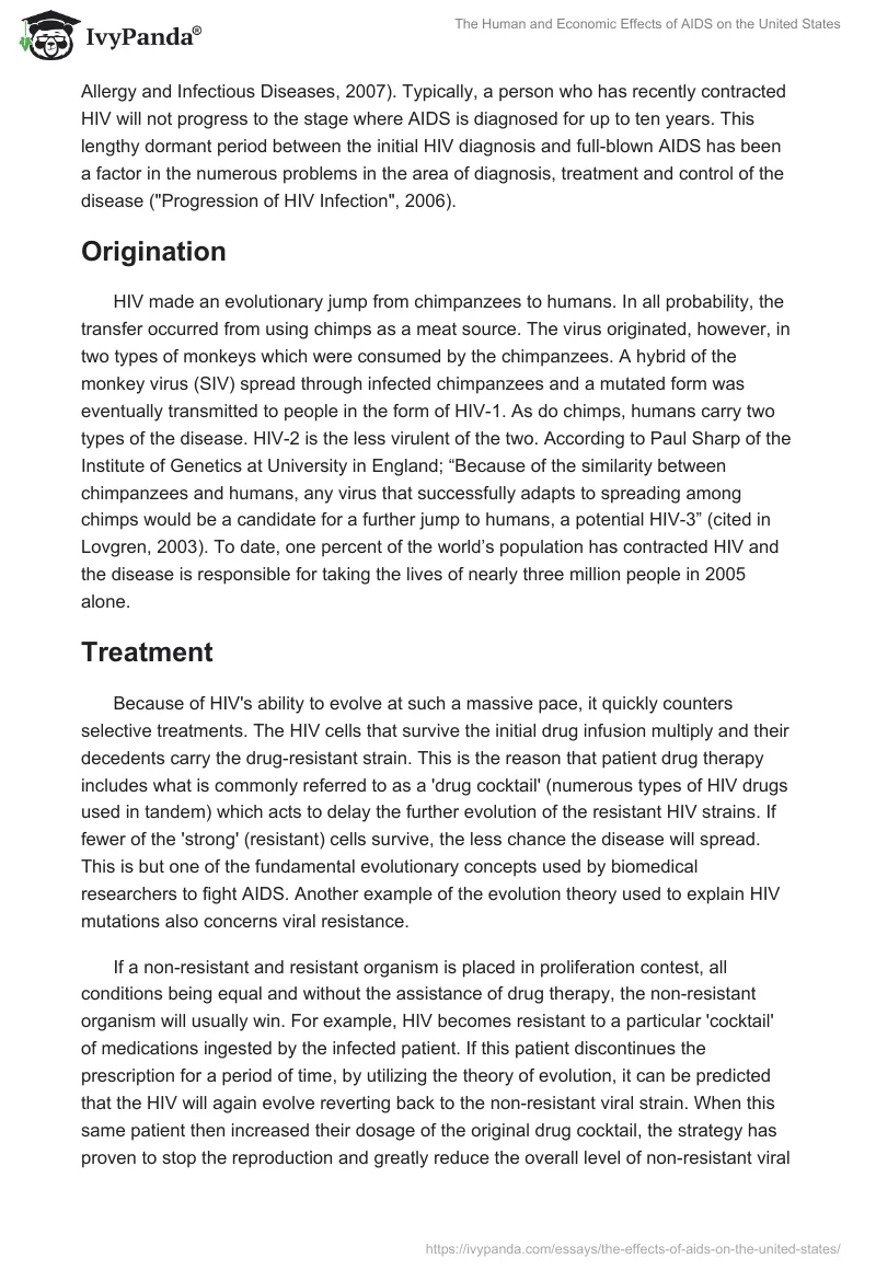The Human and Economic Effects of AIDS on the United States. Page 2