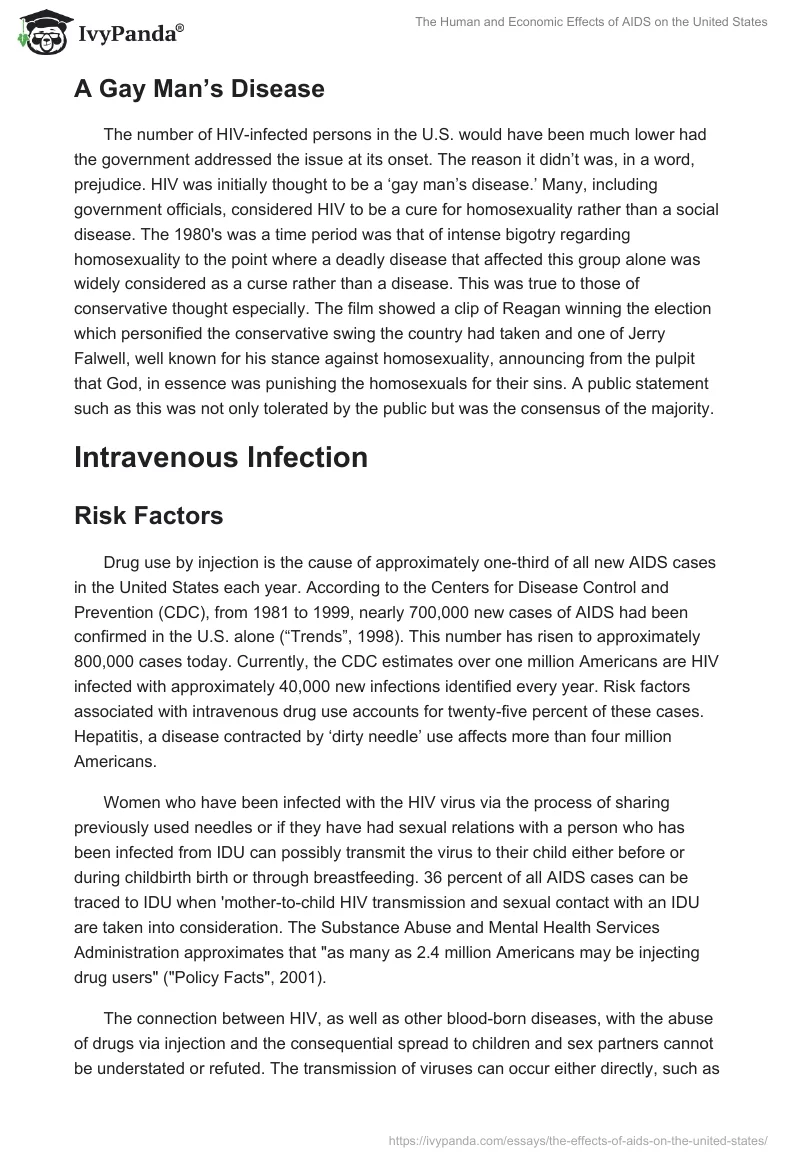 The Human and Economic Effects of AIDS on the United States. Page 4