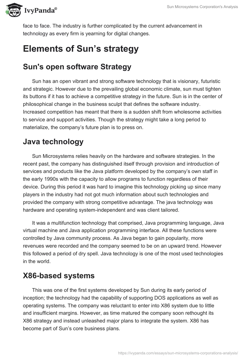 Sun Microsystems Corporation's Analysis. Page 2
