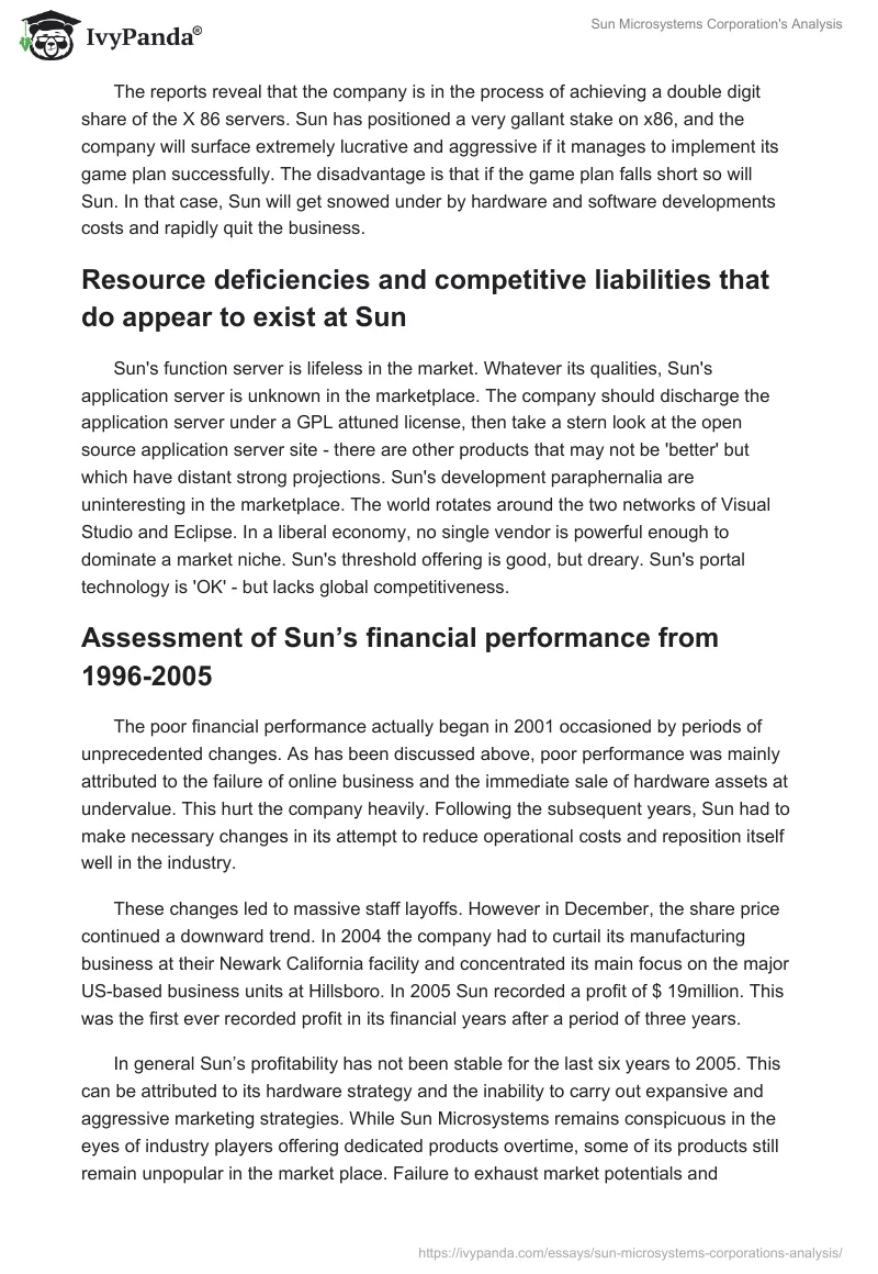 Sun Microsystems Corporation's Analysis. Page 3