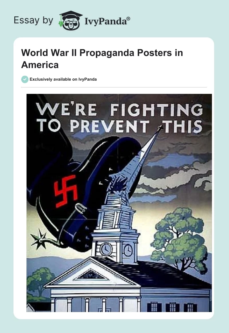 World War II Propaganda Posters in America. Page 1