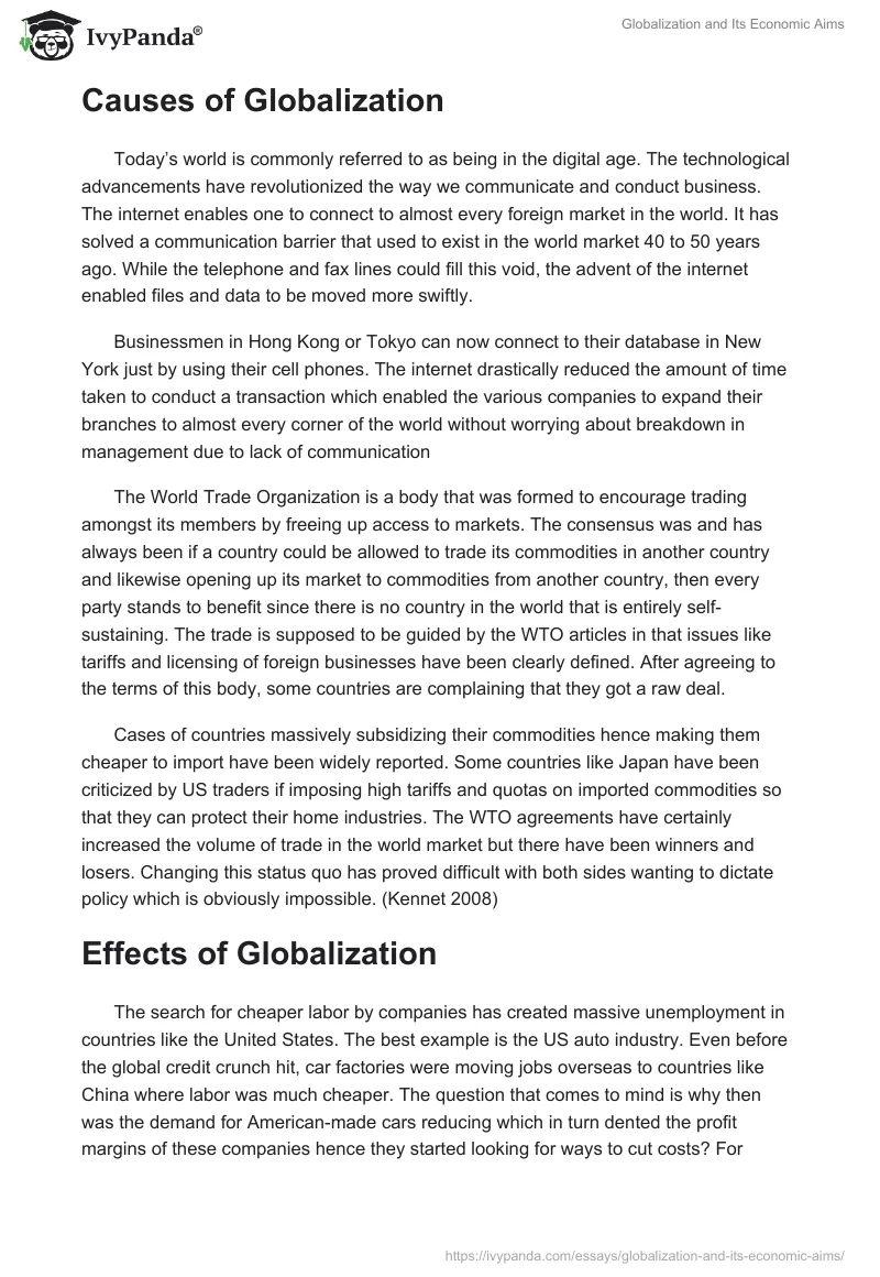 Globalization and Its Economic Aims. Page 2