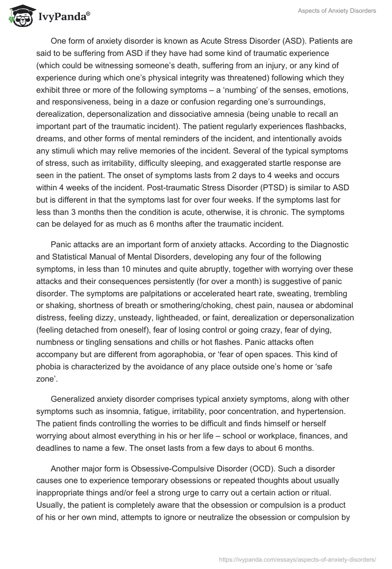 Aspects of Anxiety Disorders. Page 2