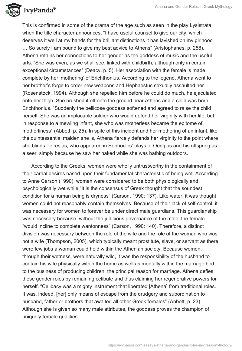 Athena and Gender Roles in Greek Mythology. Page 3