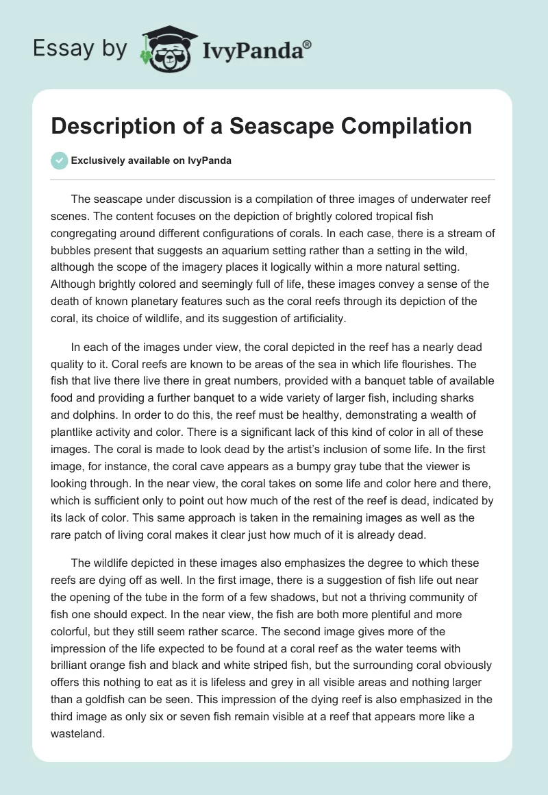 Description of a Seascape Compilation. Page 1