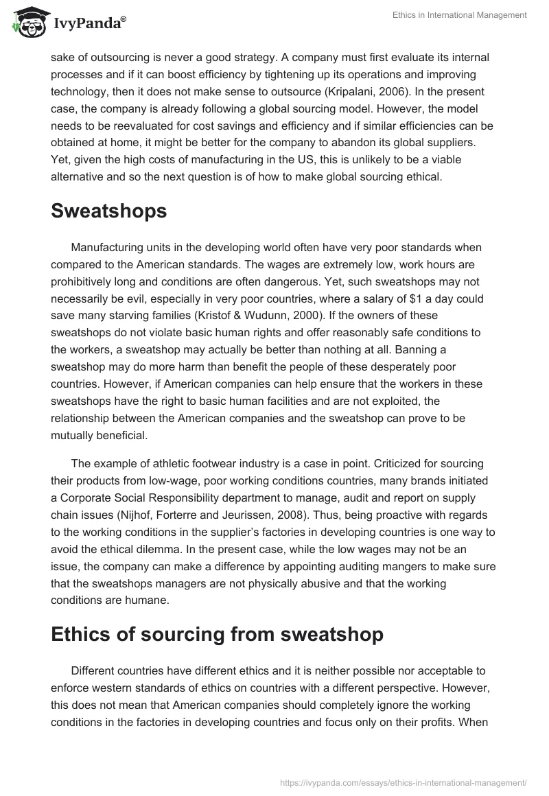 Ethics in International Management. Page 2