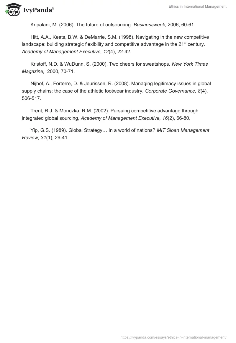 Ethics in International Management. Page 4