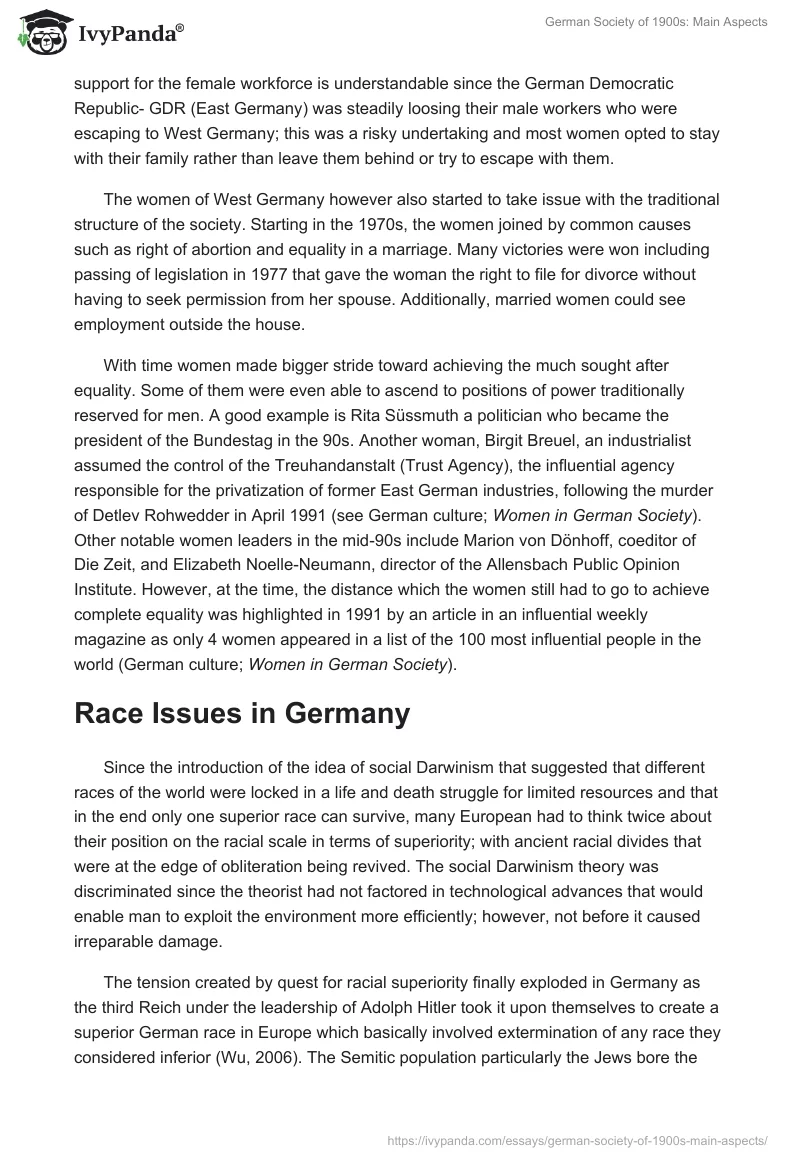 German Society of 1900s: Main Aspects. Page 3