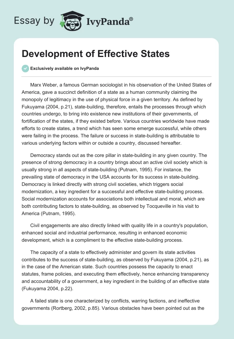 Development of Effective States. Page 1