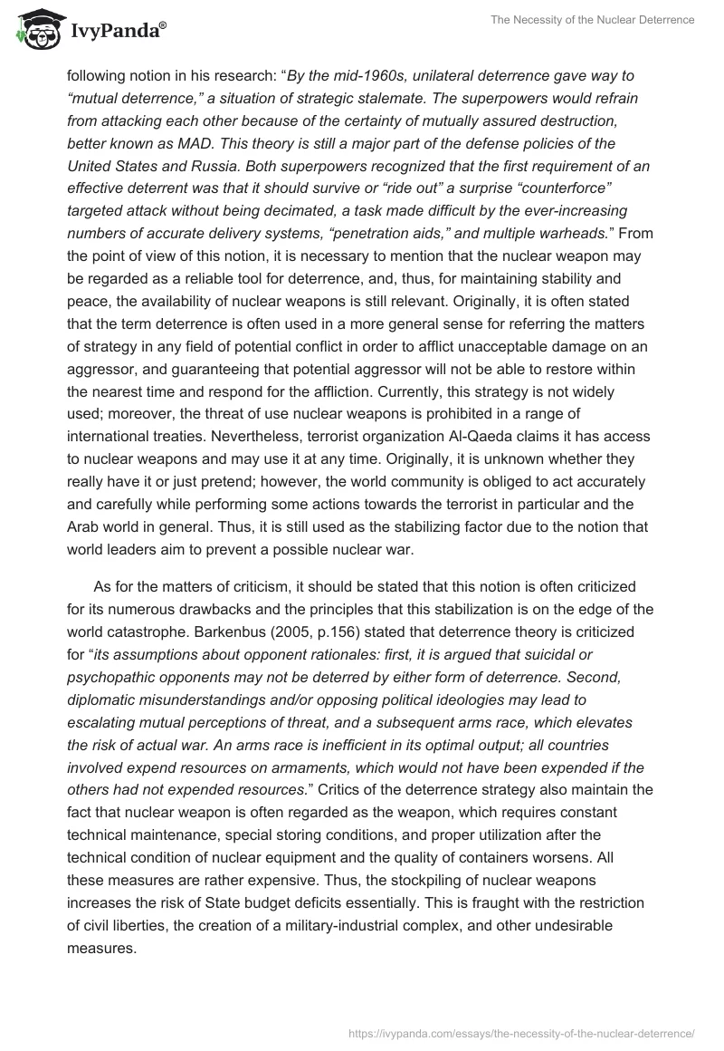 The Necessity of the Nuclear Deterrence. Page 2